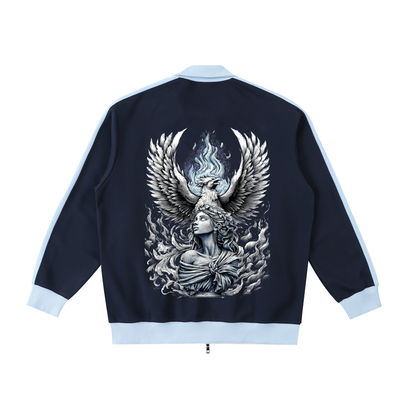 Aonaran Angelic Frost Contrast Trim Stand Collar Jacket