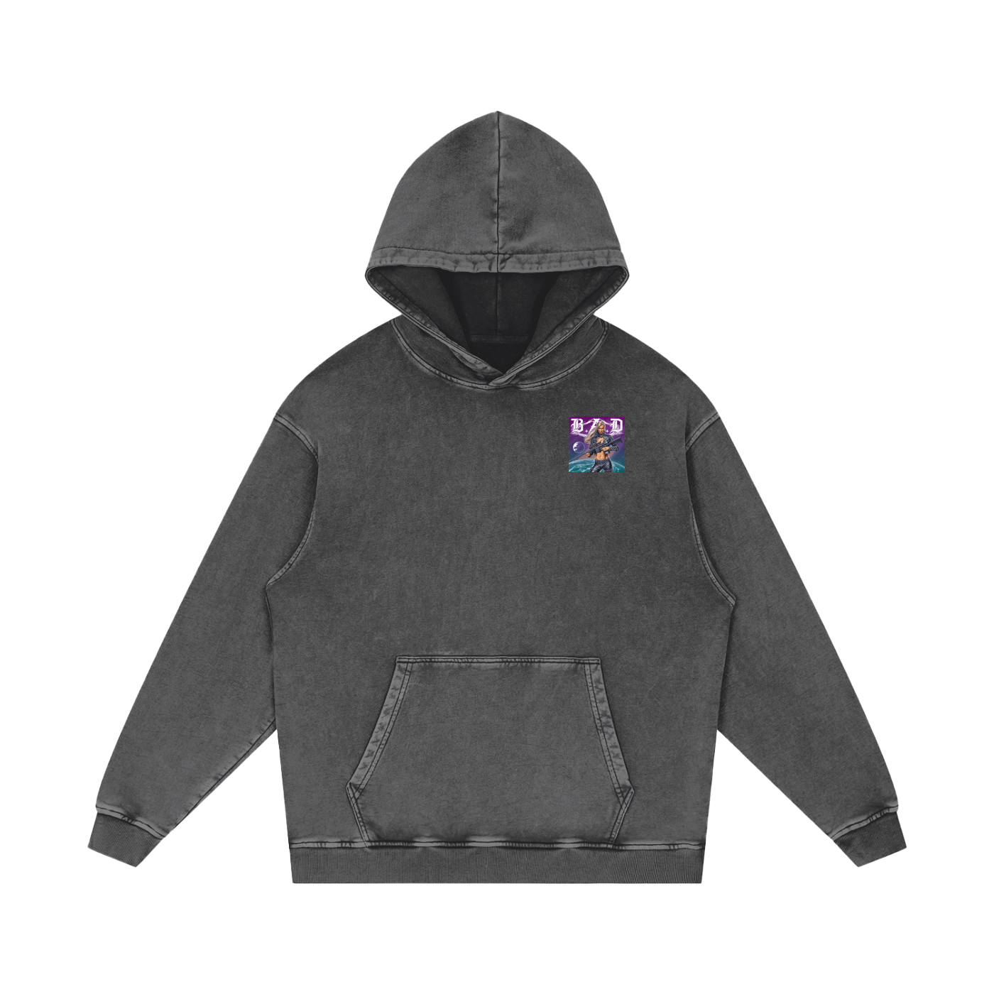B.A.D. Acid Wash Oversize Hoodie