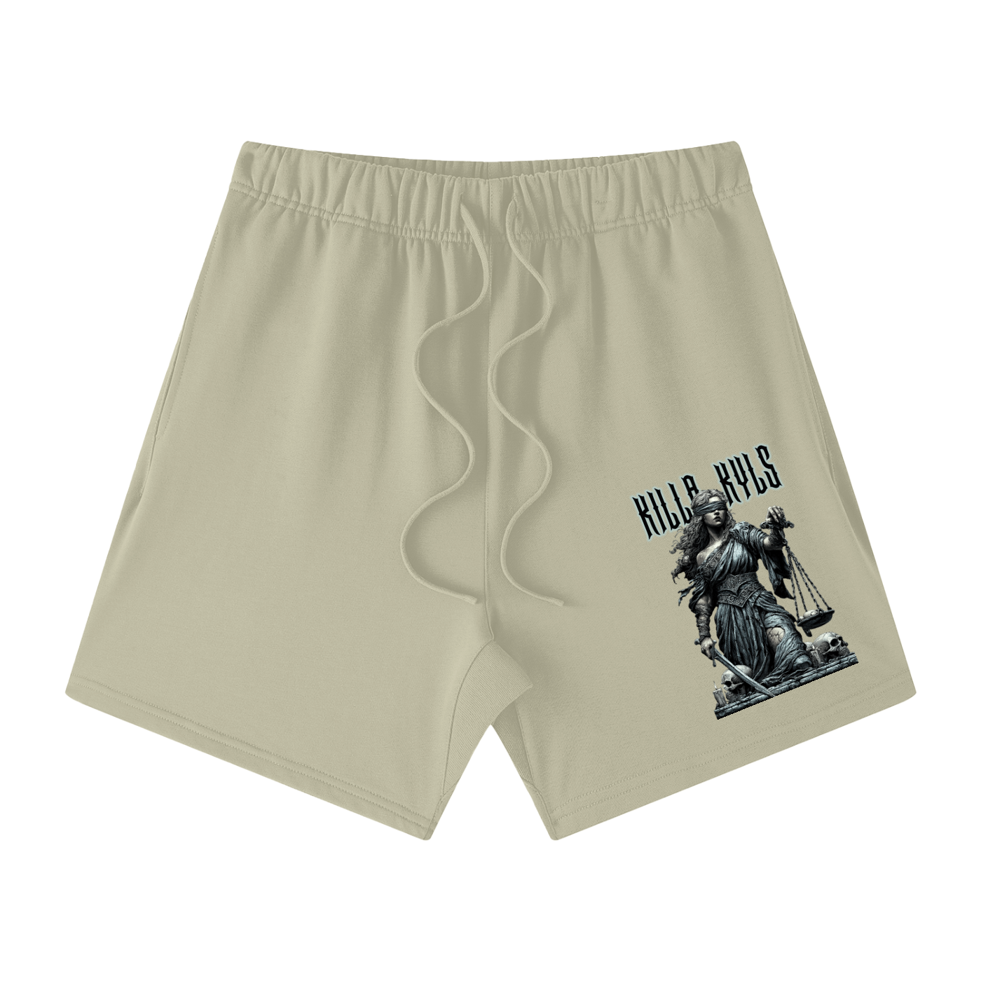 killakyls Unisex Earth Tone Loose Fit Cotton Shorts