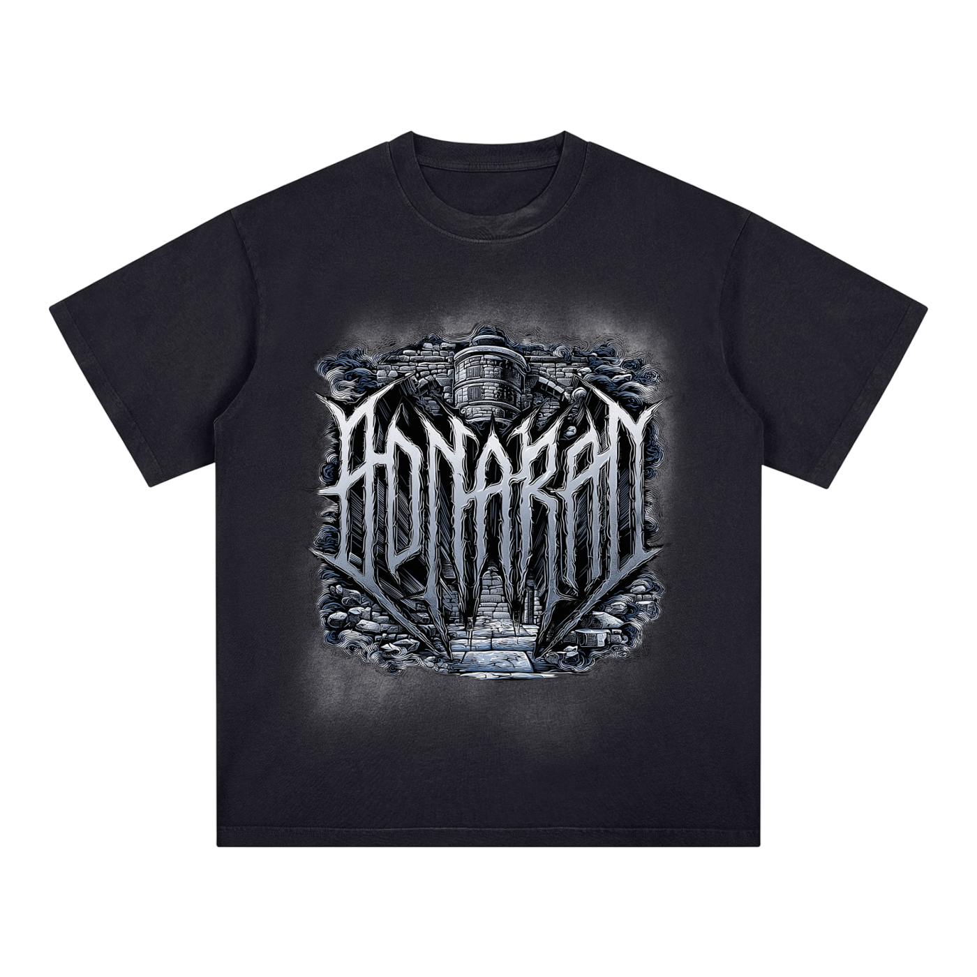 Aonaran Angelic Frost Square Patch Monkey Washed T-Shirt