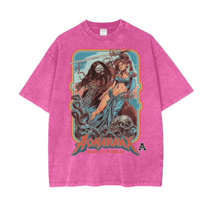 Aonaran Graphic Acid Wash Oversize T-Shirt