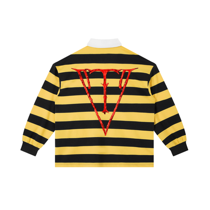 Aonaran NevaeH Color Block Stripe Polo Shirt
