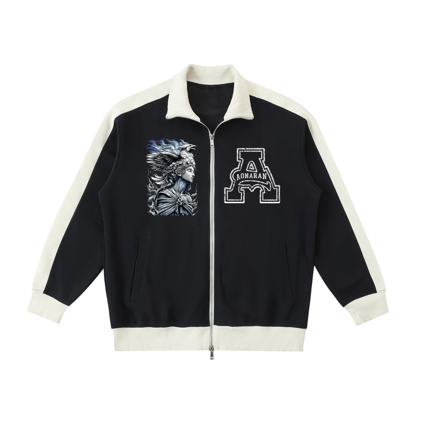 Aonaran Angelic Frost Contrast Trim Stand Collar Jacket
