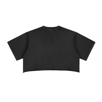 Aonaran Ace Snow Washed Raw Edge Crop Top