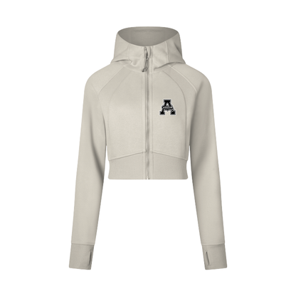 Aonaran Womens Cropped Zip-Through Hoodie
