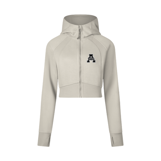 Aonaran Womens Cropped Zip-Through Hoodie