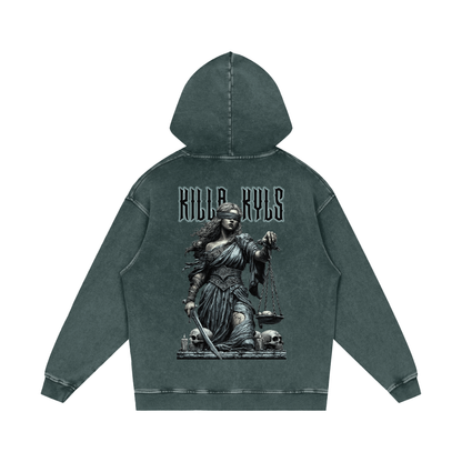 killakyls Snow Washed Loose Cotton Hoodie