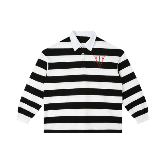 Aonaran NevaeH Color Block Stripe Polo Shirt