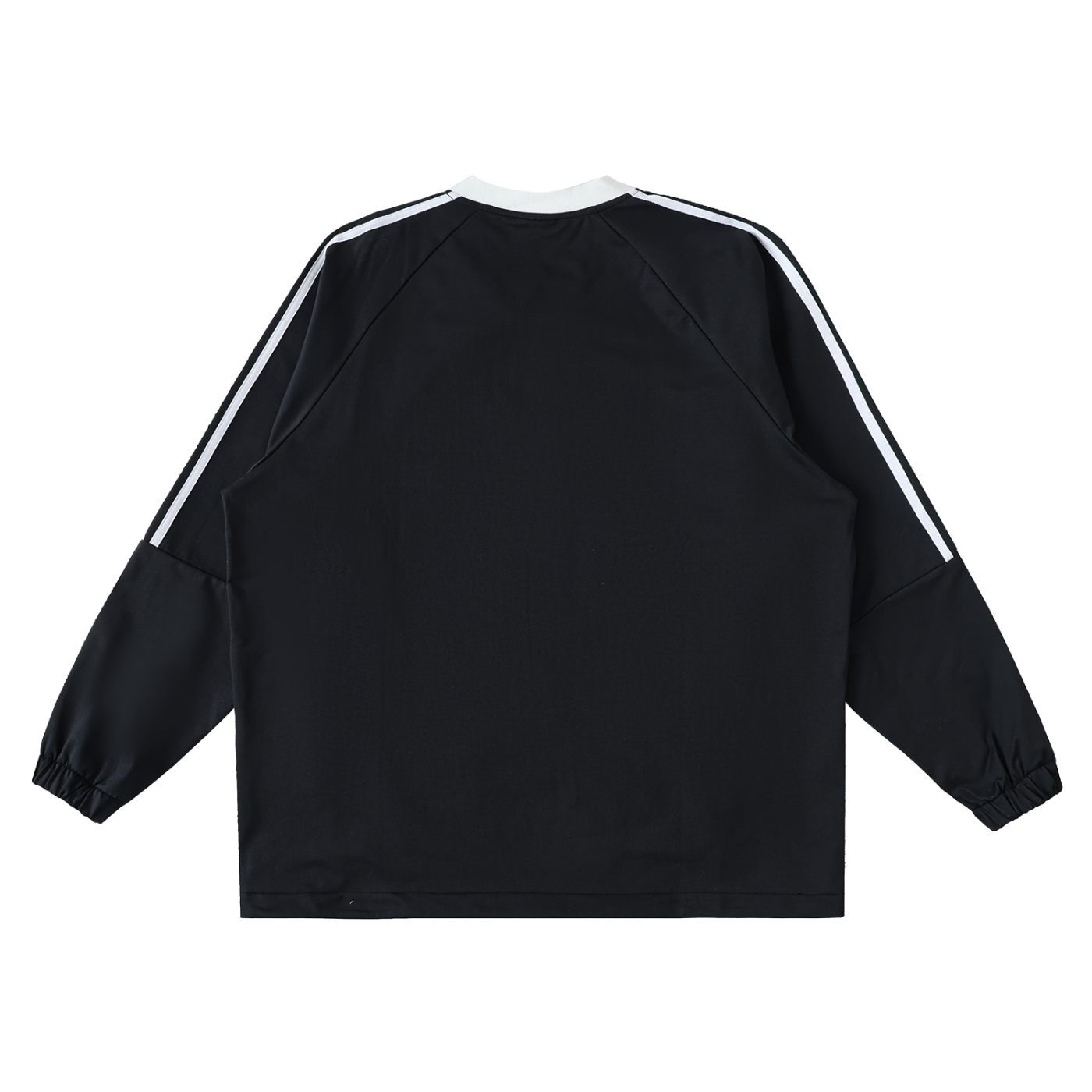 Aonaran Varsity Color-Block V-Neck Long-Sleeve T-Shirt