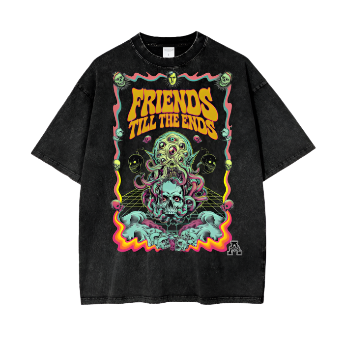 Aonaran Graphic Acid Wash Oversize T-Shirt