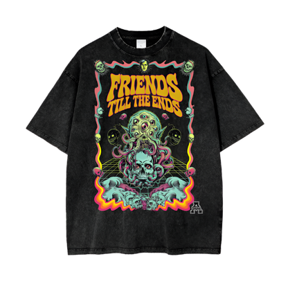 Aonaran Graphic Acid Wash Oversize T-Shirt