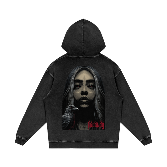 Mellaae Snow Washed Loose Cotton Hoodie