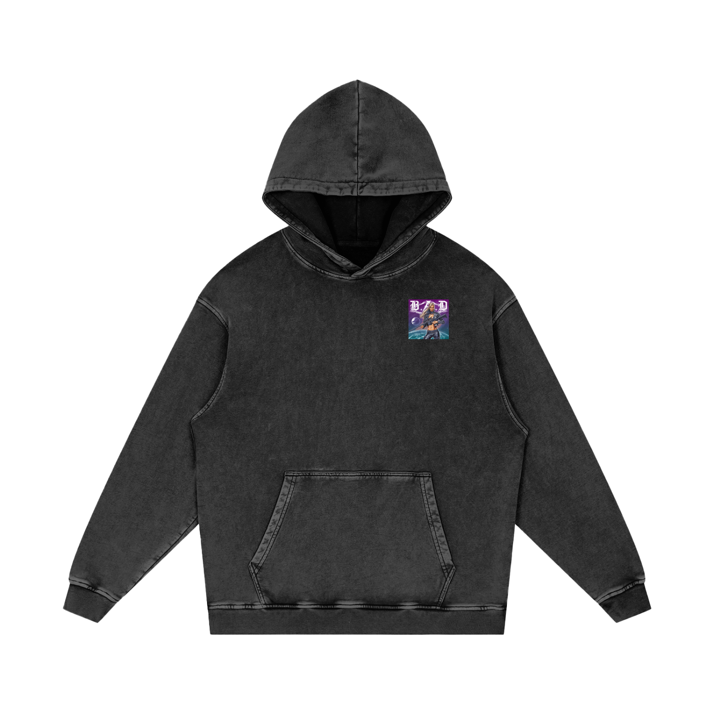 B.A.D. Acid Wash Oversize Hoodie