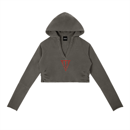 Aonaran NevaeH Vintage Washed Raw Edge Hoodie