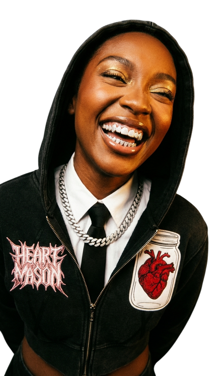 Heart Mason Vintage Washed Cropped Fleece Hoodie