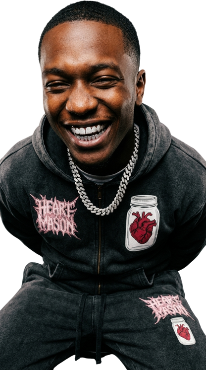 Heart Mason Snow Wash Oversized Zip-Up Hoodie